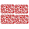 Saint valentin toile de jute dentelle chemin de Table rouge saint valentin coeurs nappe pour fête