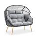Bay Isle Home™ Alcina Double Egg Chair Wicker/Rattan | 54 H x 37 W x 36 D in | Wayfair BBA6BD9F52554BCC816F3BBB02ED765B