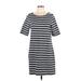 Gap Casual Dress - Shift Scoop Neck Short sleeves: Gray Print Dresses - Women's Size Large