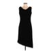 Donna Ricco Cocktail Dress - Sheath Cowl Neck Sleeveless: Black Print Dresses - Women's Size 6