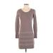 Banana Republic Casual Dress - Sweater Dress: Gray Marled Dresses - Women's Size X-Small