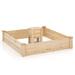 Costway 49" x 49" x 10" Raised Garden Bed with Compost Bin and Open-ended Bottom-Natural