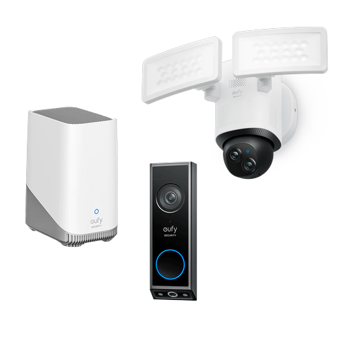 Doorbell & Floodlight Cam E340 Bundle + Homebase 3