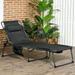 ,Outsunny Folding Chaise Lounge with 5-level Reclining Back, Outdoor Tanning Chair with Reading Face Hole