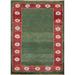 Green Bordered Gabbeh Kashkoli Wool Area Rug Hand-knotted Foyer Carpet - 2'0" x 2'10"