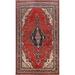 Floral Hamedan Persian Wool Area Rug Hand-knotted Traditional Carpet - 6'5" x 9'11"