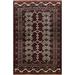 Geometric Persian Balouch Kitchen Area Rug Handmade Wool Carpet - 2'9" x 3'7"