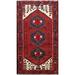 Geometric Persian Hamedan Area Rug Handmade Traditional Wool Carpet - 3'4" x 5'1"