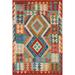 Geometric / Southwestern Kilim Accent Rug Hand-Woven Wool Carpet - 3'4"x 5'1"