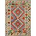 Southwestern Kilim Area Rug Oriental Flatweave Wool Carpet - 3'3"x 4'7"