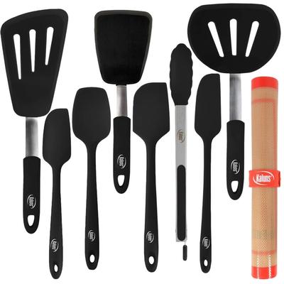 11-Piece Silicone Turner's and Spatula's set plus Bonus 12" Tong