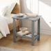 CHERIE HOME 2-Tier Accent Table, End Table, Waterproof HIPS Side Table, Weather-Resistant, Indoor & Outdoor