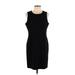 Amanda + Chelsea Casual Dress - Sheath: Black Solid Dresses - Women's Size 12 Petite