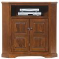 32 in. Poplar Tall TV Corner Stand Chocolate Mousse