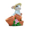 piaybook Plant Pot Rabbit Garden Flower Bunny Rabbit Statue Figurines Figure Resin Sculpture Pot Home Decor Decorative Plant Pot for All Plants Flowers Vegetables