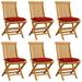 Patio Chairs with Red Cushions 6 pcs Solid Teak Wood