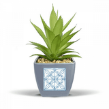 Blue Talavera Style Pattern Decorative Fake Pineapple Flower Pot Vase Mini Decor