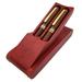 Pen and Pen Box Kit 3pcs/Set Wooden Stationery Box Elegant Pen Case Signature Pen Kit (Red)