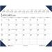 executive monthly desk pad calendar 24 x 19 white/blue sheets blue corners 12-month (jan to dec): 2023