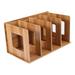 Detachable Wooden 4 Sections Storage Rack Box Desktop Board DIY Organizer Detachable Book Shelf Rack CD DVD Stand Brown