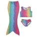 Toddler Kids Baby Girls Bikini Swimming Costume Swimsuit Mermaid Tail Swimwear Set Multi-color 5-6 Years