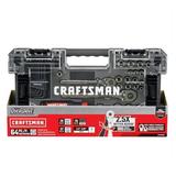 Craftsman OVERDRIVE 1/4 and 3/8 in. drive Metric/SAE 6 Point Mechanic s Tool Set 64 pc