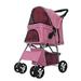 Pet Stroller 4 Wheels Folding Breathable Portable Travel Cat Dog Stroller With Cup Holder Pet Gear With Storage Basket For Small Medium Cats Dogs Foldable Trolley