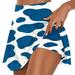 Munlar Elastic Waist Women s Shorts Blue Athletic Tennis Skirts Skort Cow Pattern Yoag Golf Gym Summer Shorts for Women