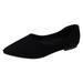 WILLBEST Tennis Shoes Womens Wide Width Ladies Summer Fashion Solid Colour Simple Pointed Flat Bottom Shallow Mouth Suede Large Size Single Shoes Casual Shoes