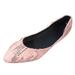 WILLBEST Tennis Shoes Womens Wide Solid Sequin Pointed Soft Sole Women Casual Comfortable Low Heel Flat Shoes