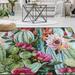 GZHJMY Floral Cactus Non Slip Area Rug for Living Dinning Room Bedroom Kitchen 4 x 5 (48 x 63 Inches / 120 x 160 cm) Watercolor Cactus Flower Nursery Rug Floor Carpet Yoga Mat