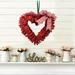 Valentine Wreaths for Wall Front Door 15.74 Burlap Heart Shaped Door Wreath with Buffalo Plaid Bows for Wedding Proposal Engagement Party Wall Window Door Decor(Classic Style)