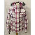 Animal Hooded Zip Fasten/stud Jacket White And Pink Size: 36