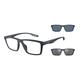 Emporio Armani EA4189U with Clip-On 50881W Men's Eyeglasses Blue Size 55 (Frame Only) - Blue Light Block Available