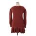 Love, Whit by Whitney Port Casual Dress - Sweater Dress: Burgundy Dresses - Women's Size X-Large