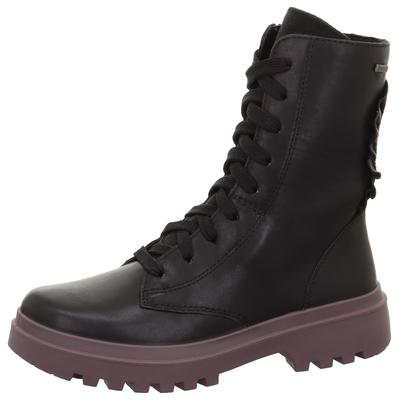 Schnürboots SUPERFIT "ABBY WMS: mittel", Kinder, Gr. 30, bunt (schwarz, violett), Nappaleder, Textil, modisch, Schuhe, mit Rüschchen-Details an der Ferse Image