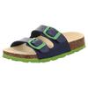 Pantolette SUPERFIT "Hausschuh WMS: Mittel", Kinder, Gr. 32, blau (blau, grün), Lederimitat, unifarben, casual, Schuhe, Schlappen, Hausschuh mit Schnallen, Größenschablone zum Download