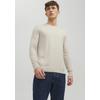 Rundhalspullover JACK & JONES "EMIL KNIT", Herren, Gr. XS, weiß (sanftes weiß), Obermaterial: 60% Baumwolle, 20% Nylon, 20% Viskose, modisch, normal, Rundhals, Langarm, Pullover
