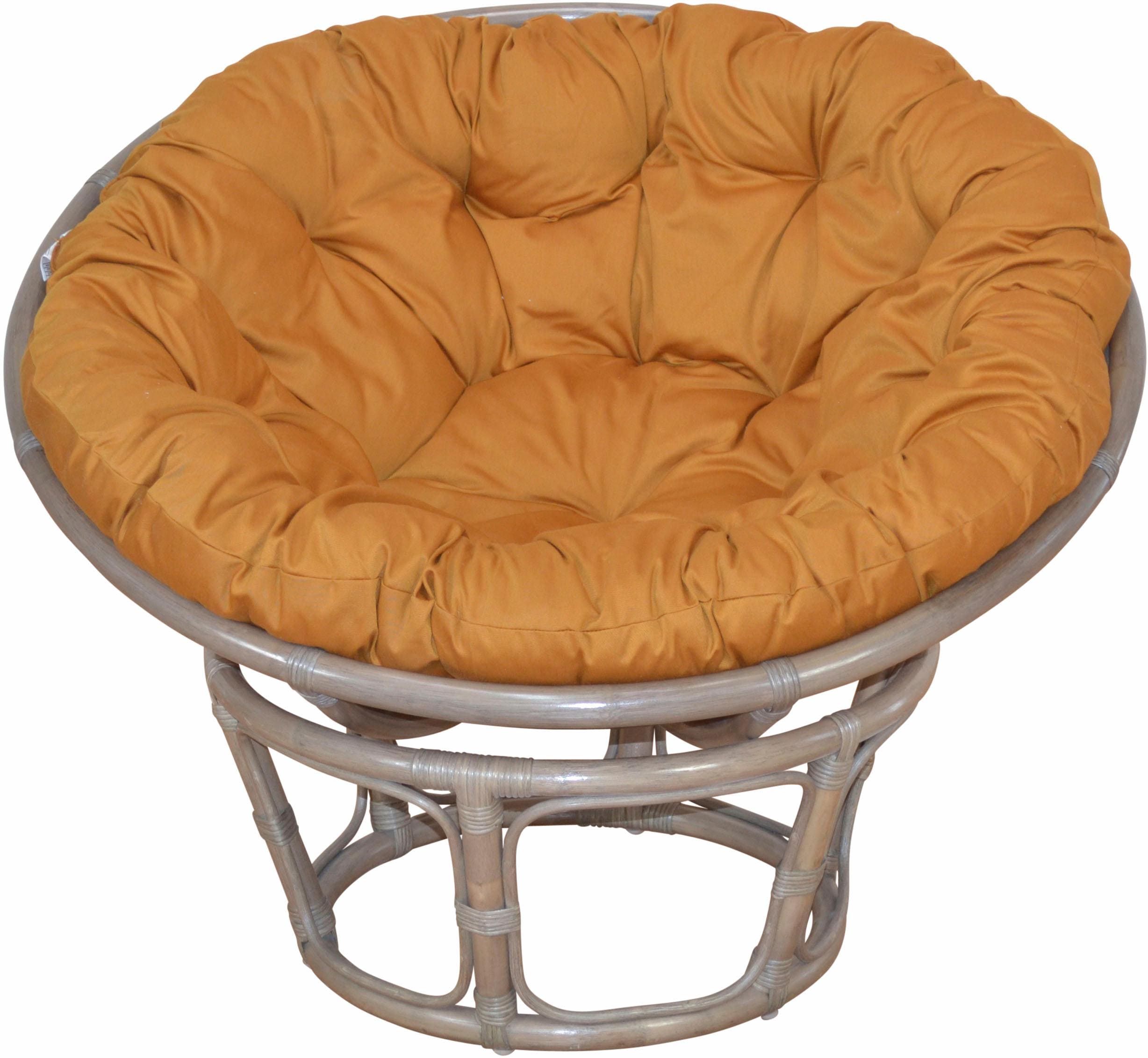 Rattanstuhl HOME AFFAIRE "Buse", bunt (naturgrau, ocker), Ø80cm, Stühle, Rattansessel, aus handgeflochtenem Rattan