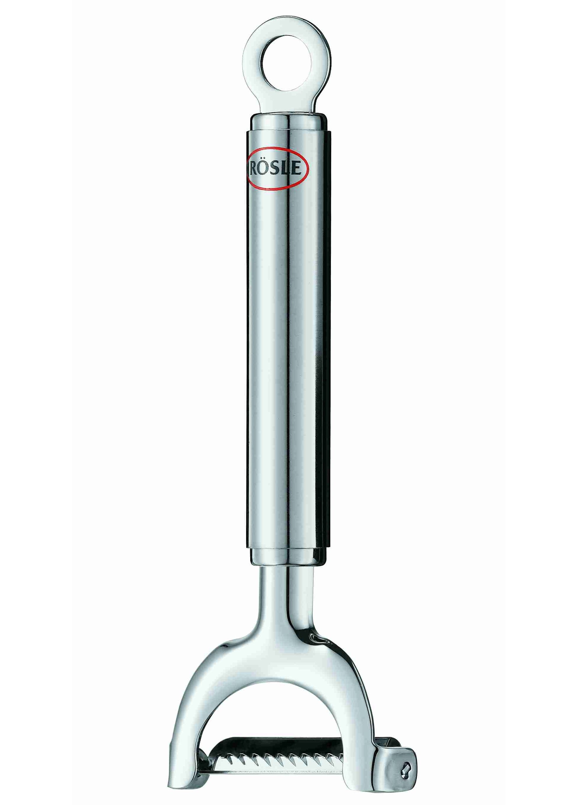 Sparschäler RÖSLE, silber (edelstahlfarben), L:17cm, Edelstahl 18/10, Küchenschneider, Julienneschäler für Obst- und Gemüsestreifen, Edelstahl 18/10 Image