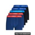 Boxershorts JACK & JONES JUNIOR "JACLEE TRUNKS 5 PACK NOOS JNR" Gr. 128, 5 St., blau (surf the web) Kinder Unterhosen Boxershorts