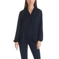 Langarmbluse MARC CAIN ""Collection Essential" Premium Damenmode" Gr. 3 (38), blau (midnight blue) Damen Blusen langarm