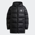 Trainingsjacke ADIDAS ORIGINALS "ADICOLOR ELONGATED PUFFER" Gr. 128, schwarz-weiß (black, white) Kinder Jacken Westen