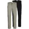 Chinohose JACK & JONES "SLIM FIT MARCO 2PCS", Herren, Gr. 27, Länge 32, schwarz, Obermaterial: 98% Baumwolle, 2% Elasthan, modisch, schmal, Hosen