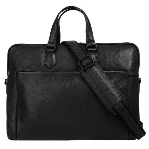 Aktentasche X-ZONE, Damen, Gr. B/H/T: 35cm x 30cm x 4cm onesize, schwarz, Leder, unifarben, leicht glänzend, Taschen, echt Leder