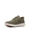 Schnürschuh CLARKS "Step Urban Mix", Herren, Gr. 40, grün (khaki), Textil, casual, Schuhe, Herausnehmbares Fußbett, Freizeitschuh, Halbschuh, Schnürschuh
