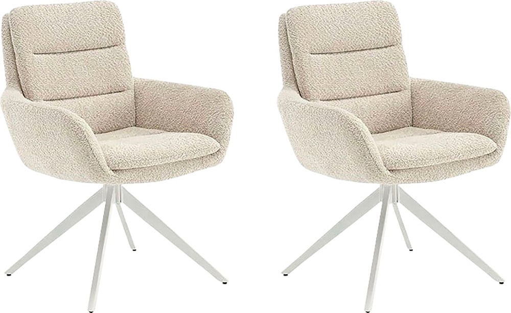 Esszimmerstuhl HOME AFFAIRE "Taragona", beige (natur, weiß, natur), H:88cm T:63cm, Metall, Stühle, Esszimmerstuhl, mit unterschiedlichen Beingestellen, Holz oder Metall Image