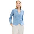 Sweatblazer TOM TAILOR "Ottoman" Gr. L, blau (light fjord blue) Damen Blazer