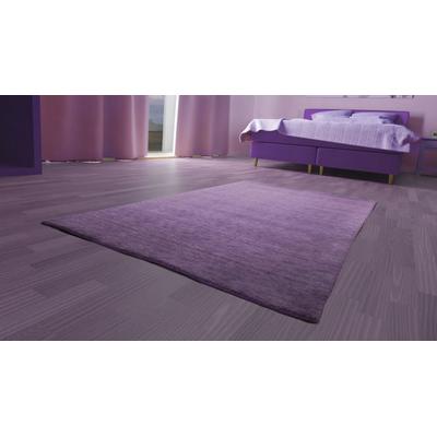 Wollteppich MORGENLAND "Uni - Gabbeh Teppich - Softy", lila (flieder), B:70cm H:1,6mm L:140cm, Schurwolle, Teppiche, Gabbeh Optik, Uni Farben, reine Wolle, sehr weicher Flor, Wohnzimmer Image