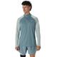 Laufshirt ASICS "ICON LS 1/2 ZIP" Gr. S, bunt (foggy teal, ocean haze, brilliant white) Herren Shirts Sport